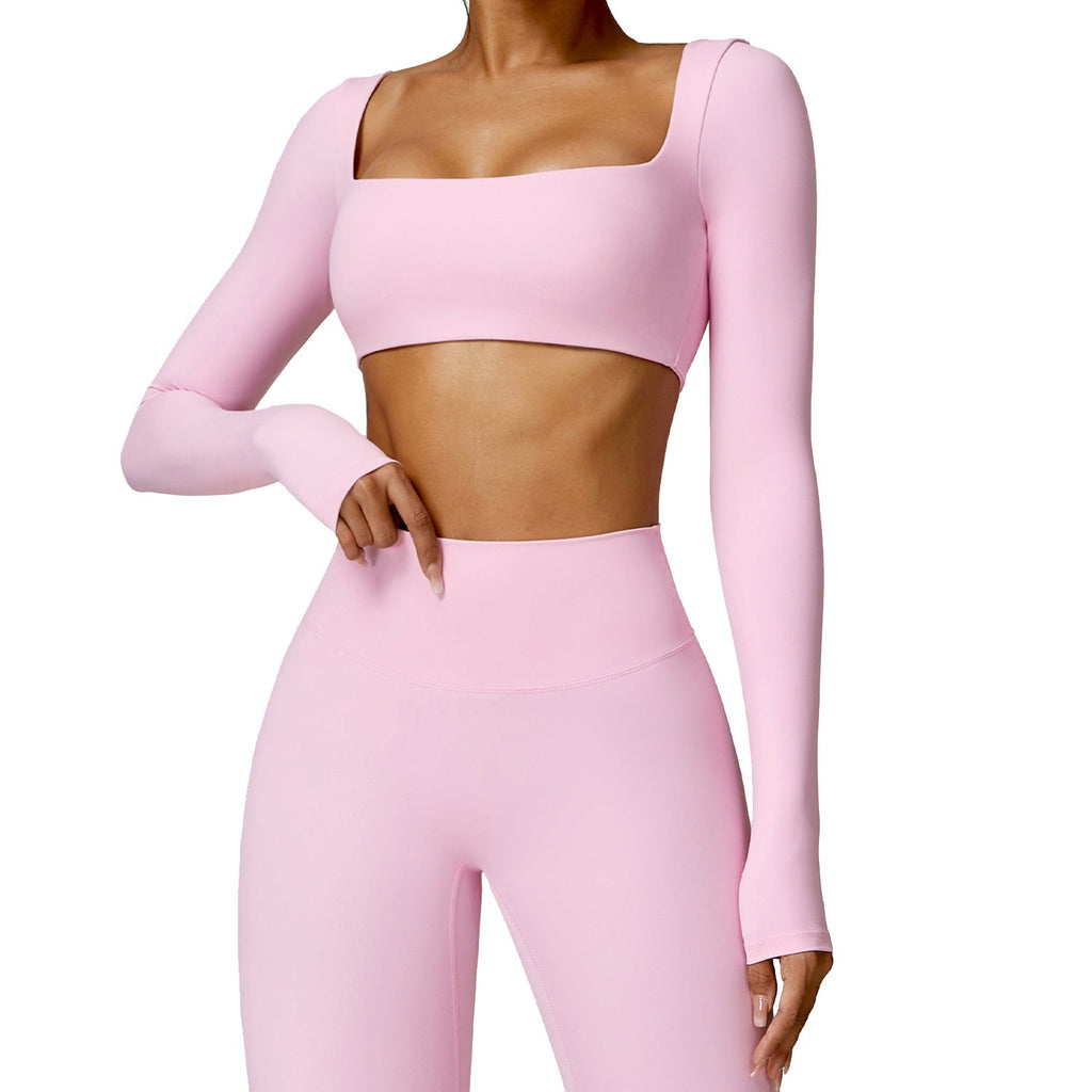 Women's Fitted Long Sleeve Activewear Tee - Exercise Top