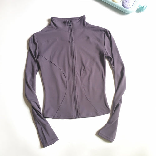 Women's Long Sleeve Zip-Up Sports Jacket - Fitness Yoga Top