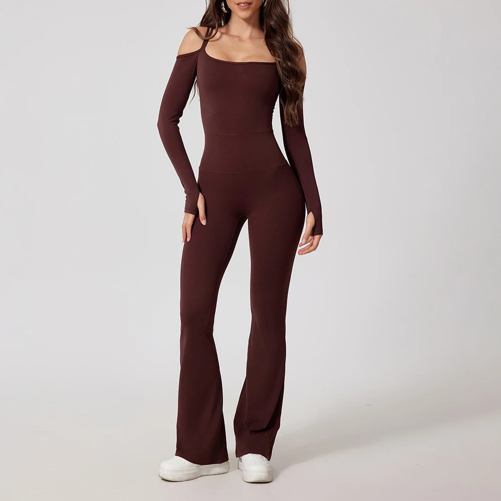 Women's Yoga Fitness Jumpsuit - Sports Bodysuit Workout Overall