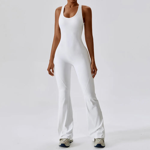 Women's Solid Yoga Jumpsuit - One Piece Fitness Bodysuit