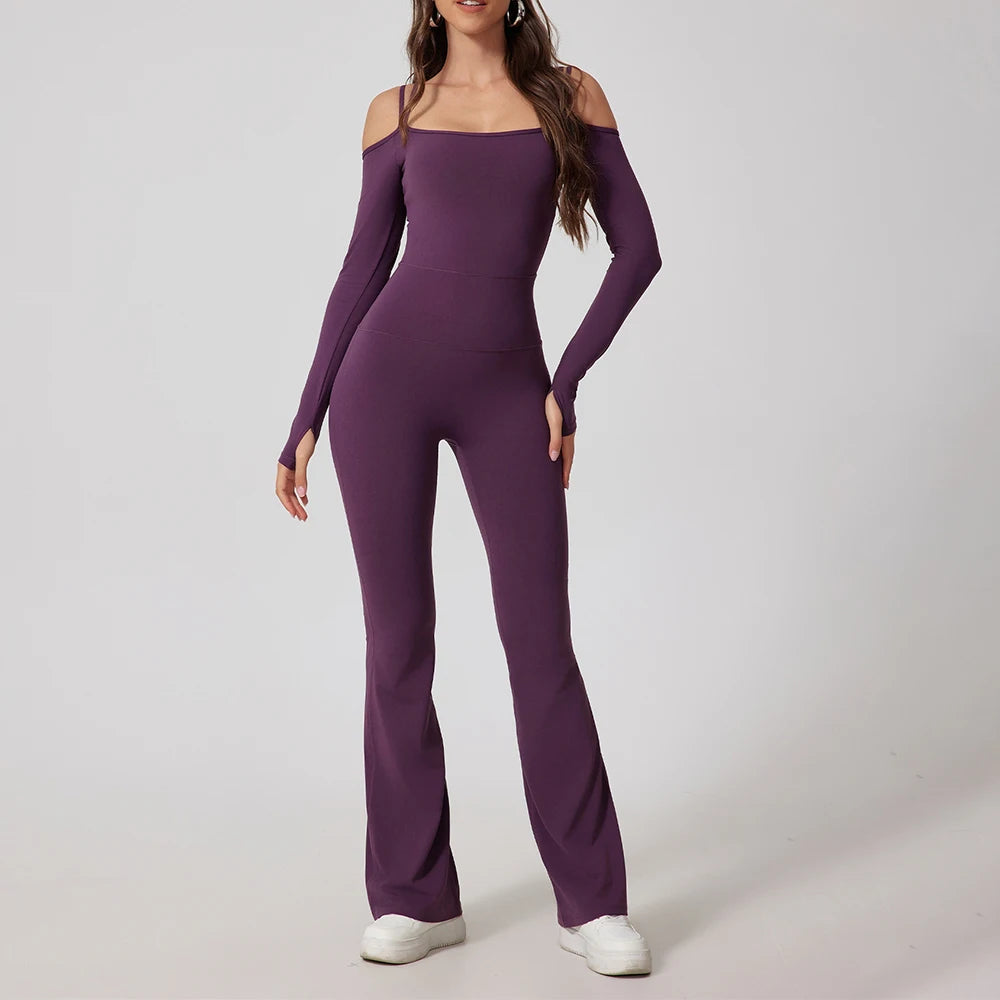 Women's Yoga Fitness Jumpsuit - Sports Bodysuit Workout Overall