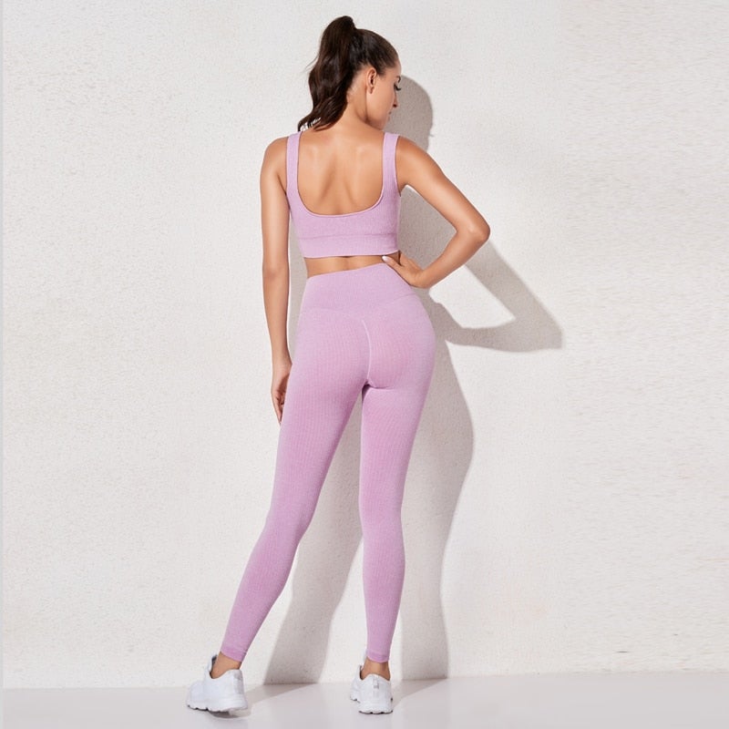 Women's High-Waist Sports Bra & Legging Set - Gym Clothing