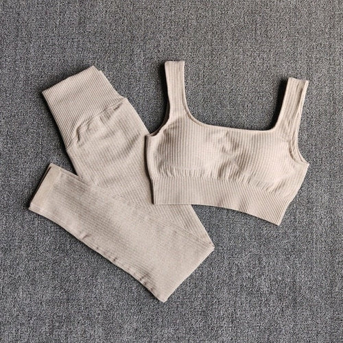 Women's 3-Piece Yoga Set - Sports Bra, Top & Leggings Workout Set