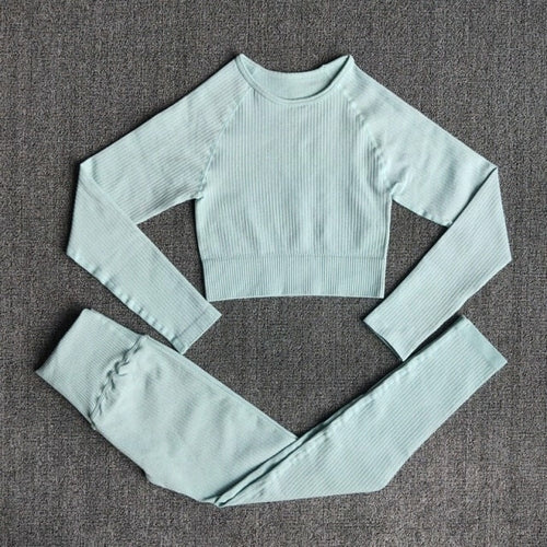 Women's 3-Piece Yoga Set - Sports Bra, Top & Leggings Workout Set