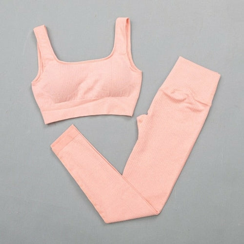 Women's High-Waist Sports Bra & Legging Set - Gym Clothing