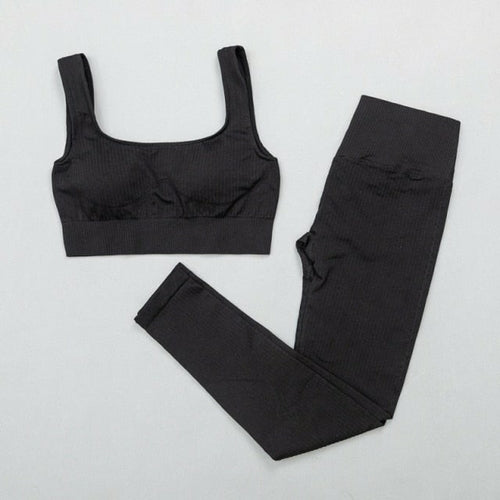 Women's High-Waist Sports Bra & Legging Set - Gym Clothing