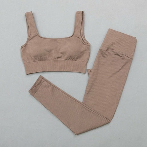 Women's High-Waist Sports Bra & Legging Set - Gym Clothing