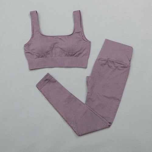 Women's High-Waist Sports Bra & Legging Set - Gym Clothing